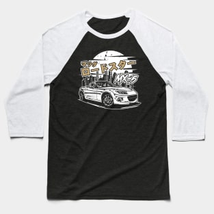 Miata MX-5 Roadster (White Print) Baseball T-Shirt